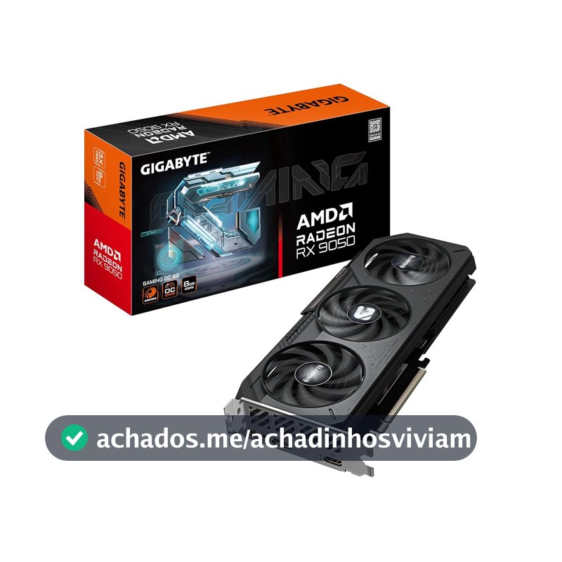 GIGABYTE Placa de vídeo Radeon RX 9050 Gaming OC 8G 8GB GDDR6 WINDFORCE Cooling with Hawk Fan Boost Clock 2760MHz