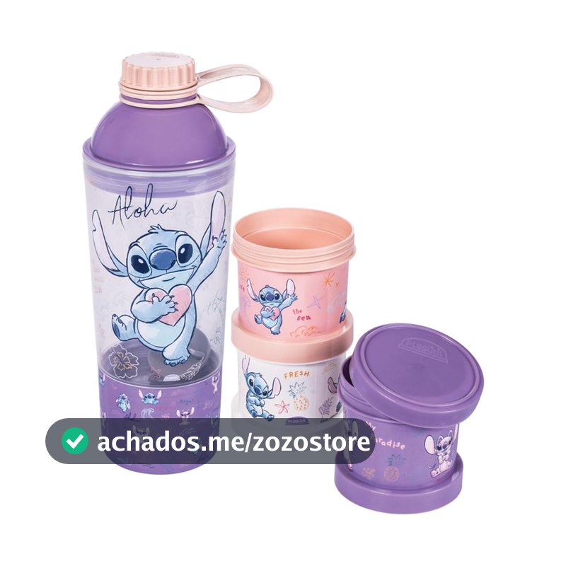 Kit Presente Shakeira e Potes 3 em 1 Stitch, Plasútil