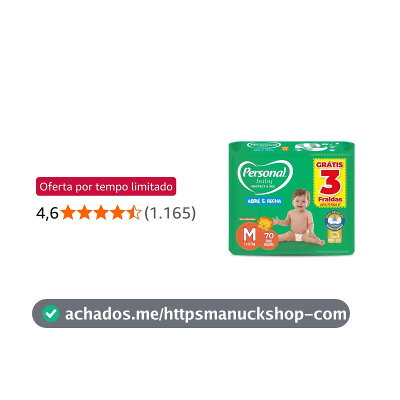 Personal Fralda Protect E Sec M Hiper, 70 Unidades