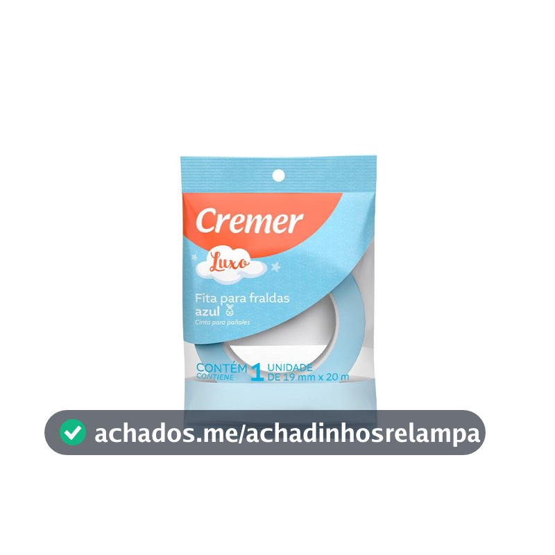 Cremer Fita Fralda Azul 19 Mm X 20 M (Embalagem Pode Variar)