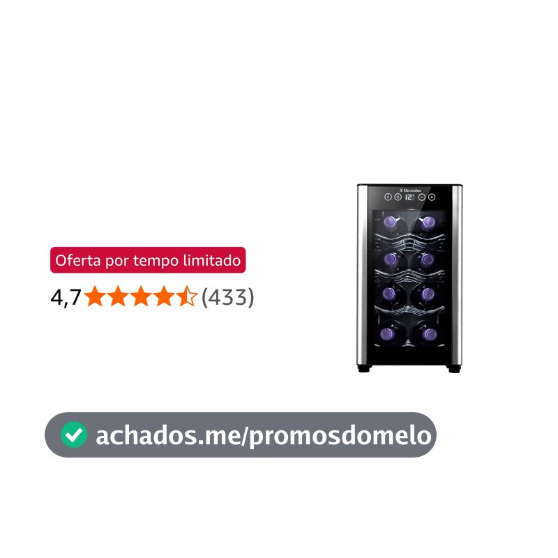 Adega Electrolux 8 garrafas Uma Porta Acabamento em Alumínio (ACB08)