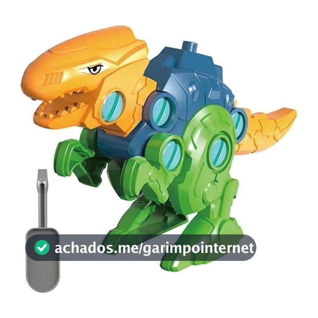 Dinossauro Robô Monta e Desmonta, Brinquedo de Construção com Ferramenta, Triceratops Colorido, Verde Azul Laranja