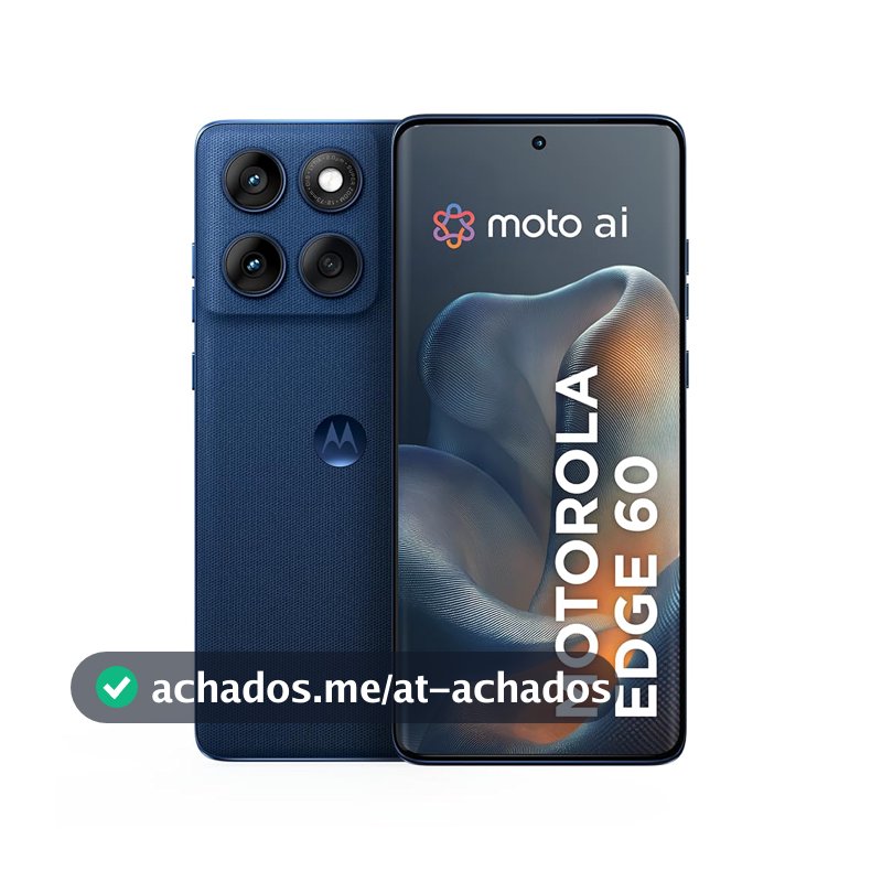 Smartphone Motorola Edge 60 5G - 512GB 12GB RAM+12GB Ram Boost Tela Quad-Curve moto AI 50MP Sony Camera ultrarresistencia militar IP68 + IP69 - Azul Marinho