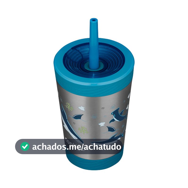 Copo Térmico Infantil Inox 354ml Tubarão Contigo