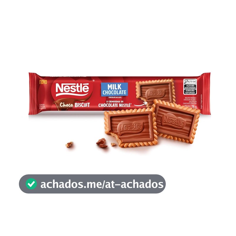 Biscoito com Chocolate Chocobiscuit NESTLÉ Ao Leite 78g