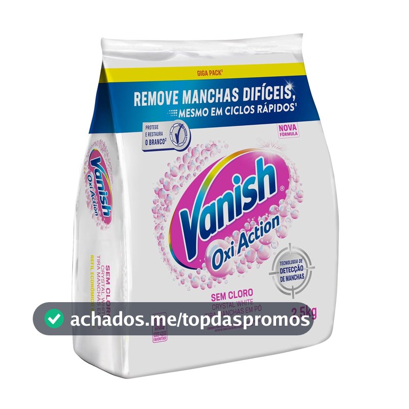 Tira-Manchas em Pó para Roupas Brancas Vanish Oxi Action, 2,5kg