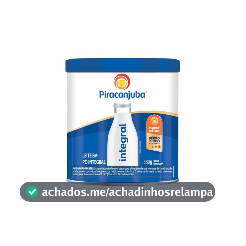 Leite em Pó Integral Piracanjuba Lata 380g