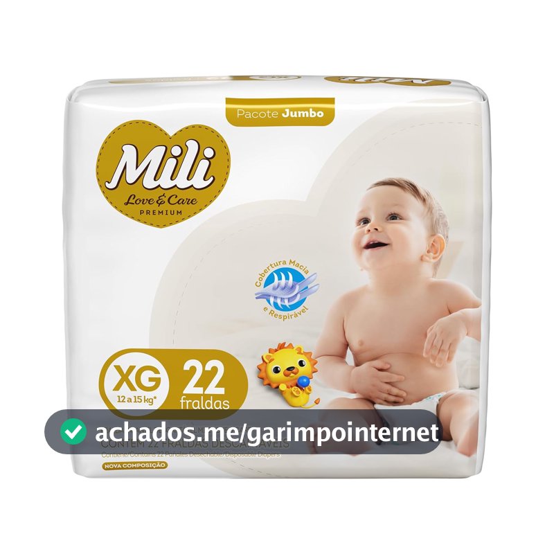 Mili Fralda Xg Pacote De 22 Fraldas
