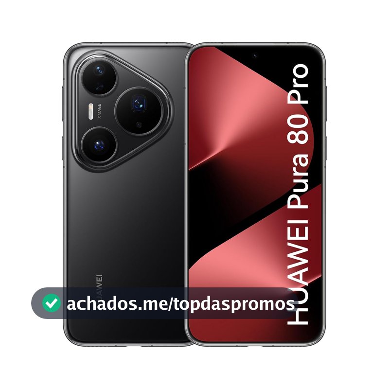 Smartphone, HUAWEI Pura 80 Pro 12GB+512GB, Câmera Ultra-iluminação de 1 Polegada, Câmera Teleobjetiva Macro Ultra-iluminação, Cancelamento de Ruído por IA, 5170 mAh, Dual SuperCharge,Celular Preto