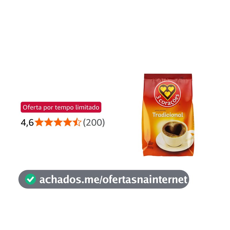 3 Corações Café Torrado E Moído Tradicional Pacote 250G