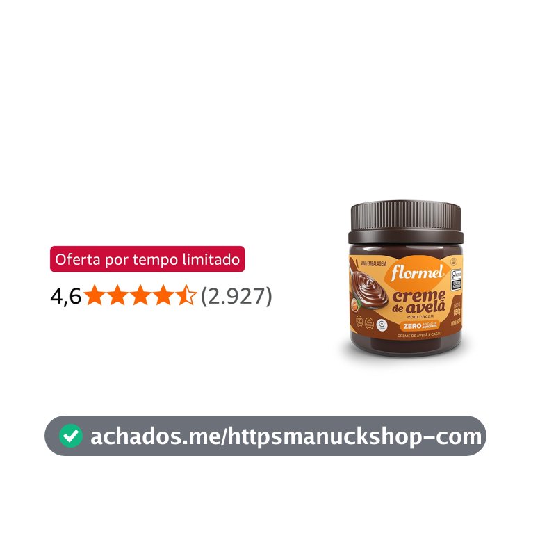 Creme de Avela com Cacau FLORMEL Zero Açúcar - 150 Gramas