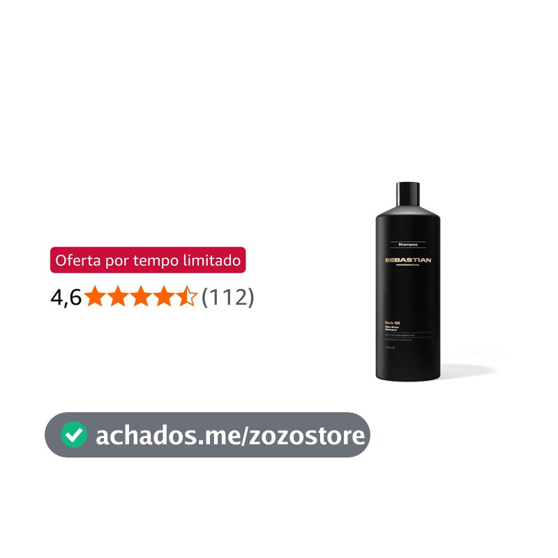 Sebastian Professional, Dark Oil, Shampoo de nutrição, brilho e maciez para todos os tipos de cabelo, 1L