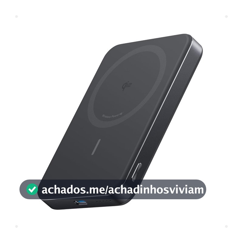 Anker MagGo Power Bank,Carregador Portátil Ultra Fino por Indução 10.000mAh