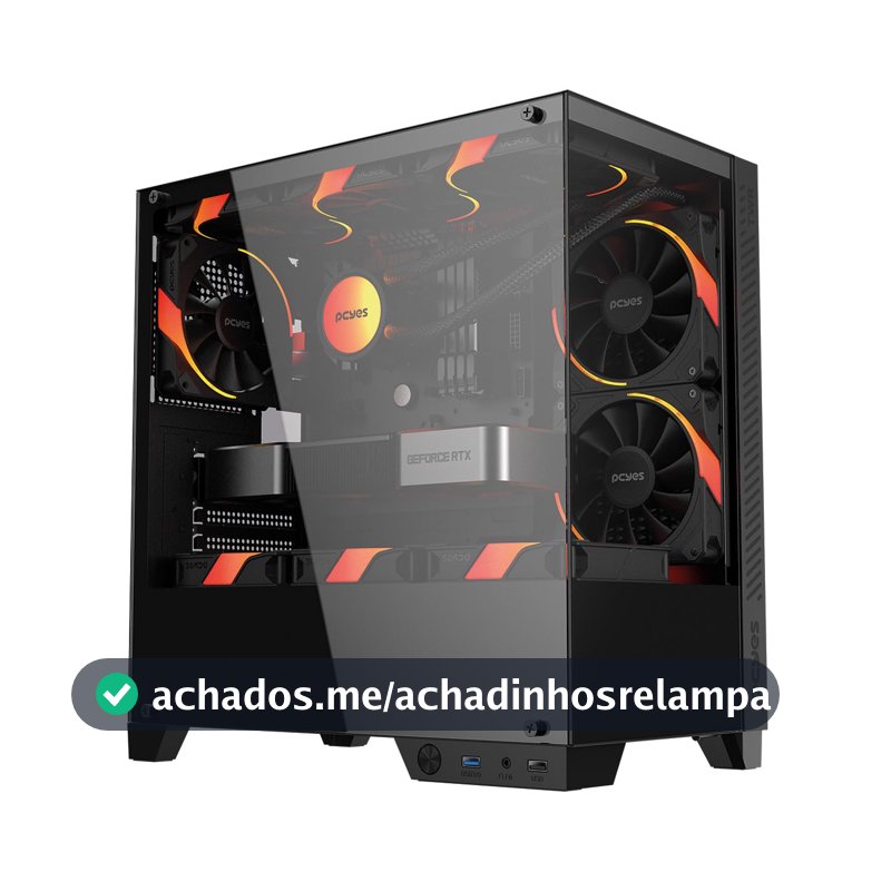 PCYES Gabinete Gamer Forcefield Twr Black Vulcan - Gfftwrbv