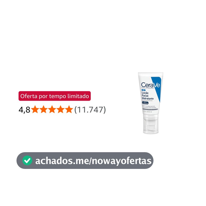 Loção Facial Hidratante CeraVe PM Ceramidas Peles Normais a Secas 52ml