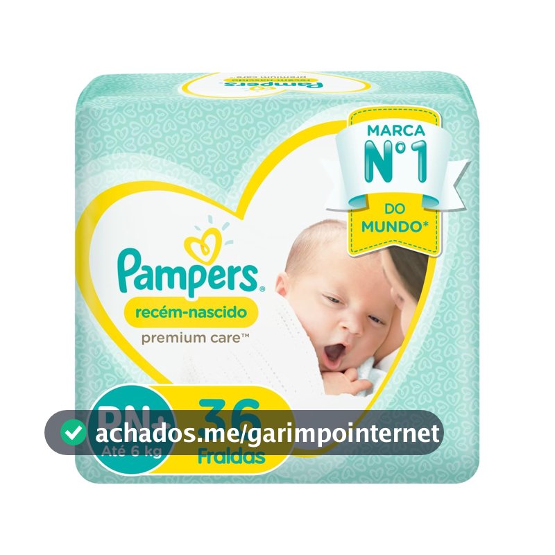 Fralda Pampers Recém-Nascido Tamanho RN+ 36 Unidades