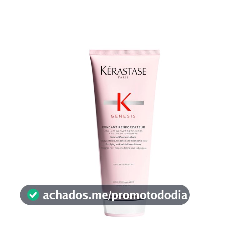 Kérastase Genesis Fondant Renforçateur, Condicionador Antiqueda Fortificante com Células de Edelweiss e Raiz de Gengibre para Cabelos Normais a Finos, 200ml