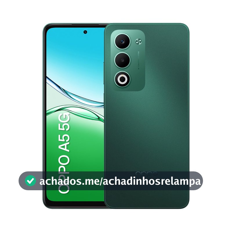 Smartphone OPPO A5 5G 256GB 8GB Ram IP65 50MP AI Câmera Bateria 6000mAh NFC Verde