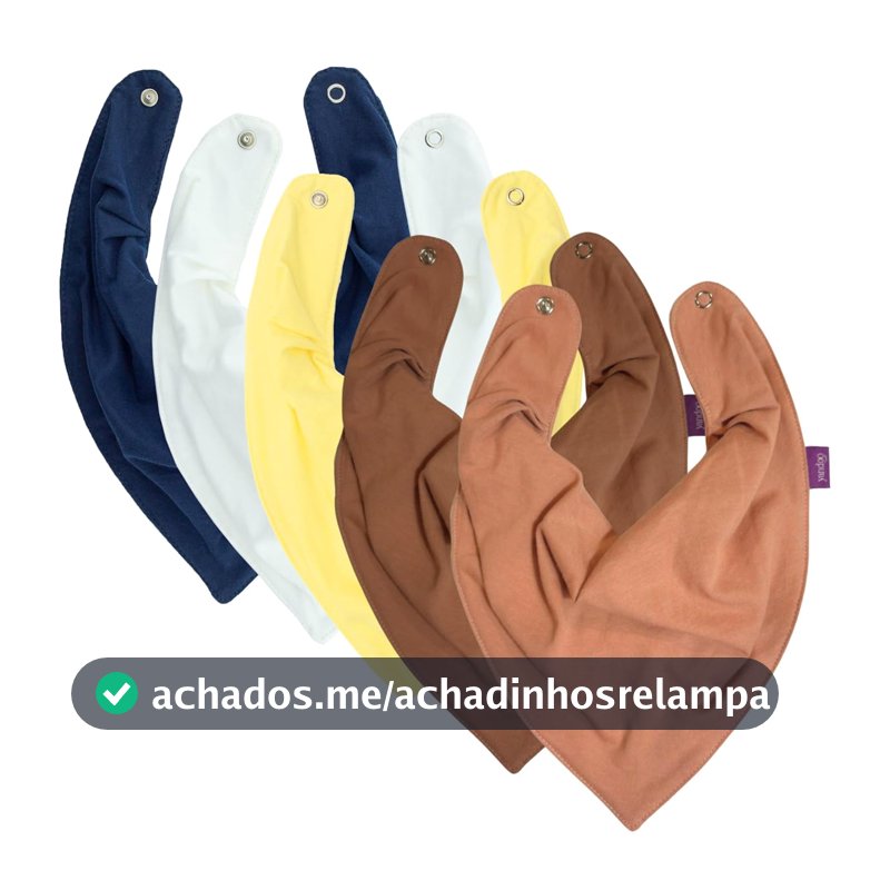 Babador Bandana Forro Impermeavel, Kit 5 unidades, Yandoo