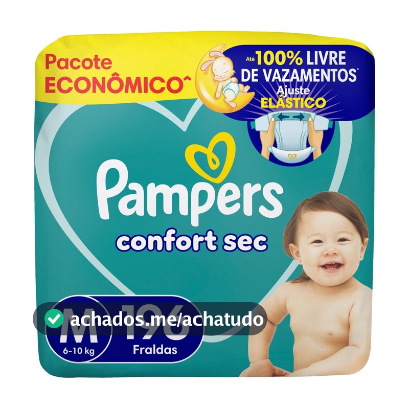 Fralda Pampers Confort Sec Tamanho M 196 Unidades