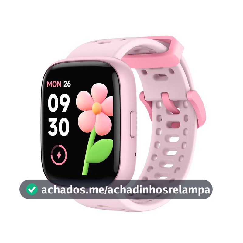 Bettdow Criança SmartWatch, relogio smartwatch com 1.83 Ecrã tátil, à prova d'água IP68, relogio feminino e masculino Despertador Exibição de hora No APP No Phone Registre os passos (Rosa)