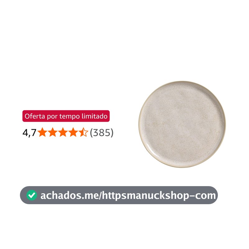 Porto Brasil Conjunto com 6 Pratos Raso Bio Latte 27,5cm