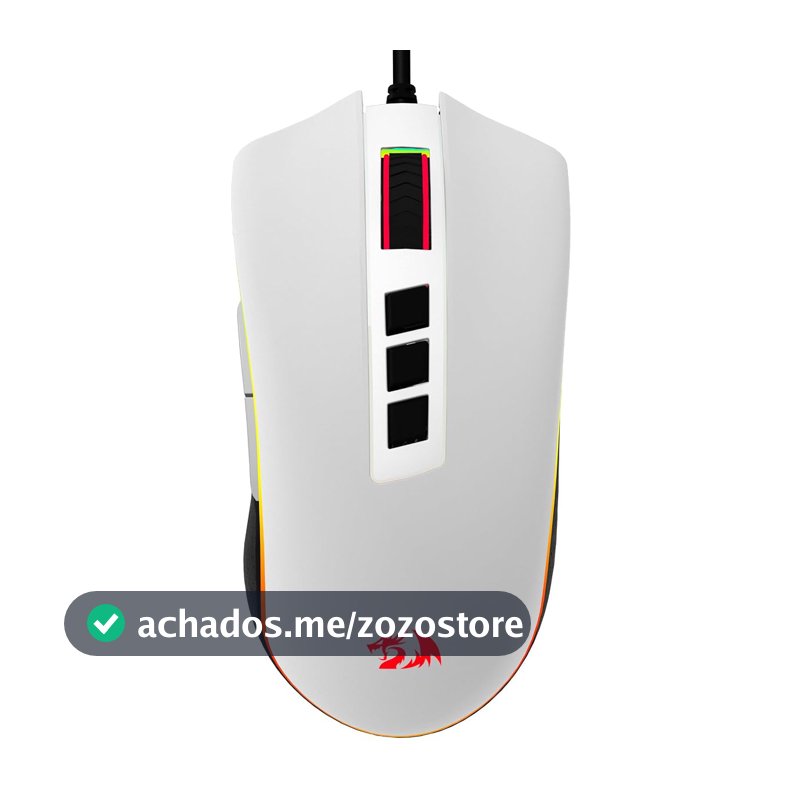 Mouse Gamer Redragon Cobra V2 Special Edition Cypher Branco e Preto RGB M711A-RGB