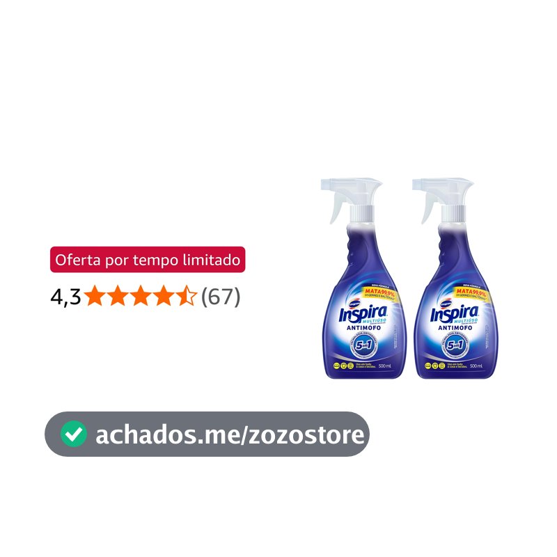 Limppano Desinfetante Spray Inspira Multiuso Antimofo 500ml Pack 2 unidades