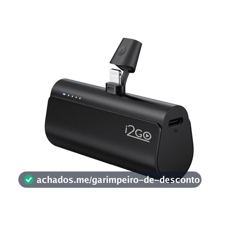I2GO, Carregador Portátil (Power Bank), Pocket, 5000mAh, Não Necessita Cabos, Modelo Lightning