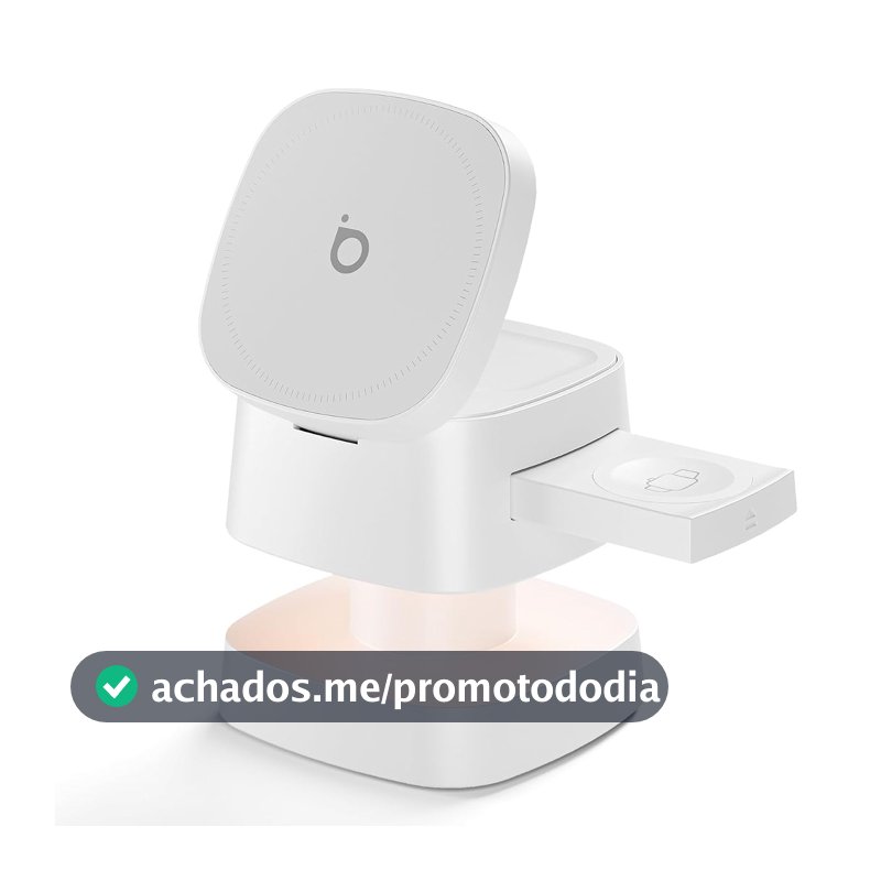 Carregador Sem Fio 4 em 1 Basike - Carregador por Indução 15W(Branco)