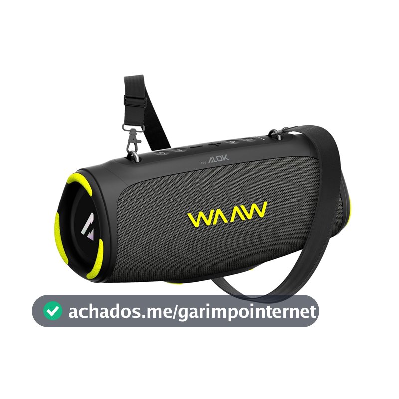 WAAW by Alok Caixa de Som Bluetooth Boom 110 À Prova D'Água e Até 26 Horas de Autonomia, Boombox Tecnologia TWS 40W RMS