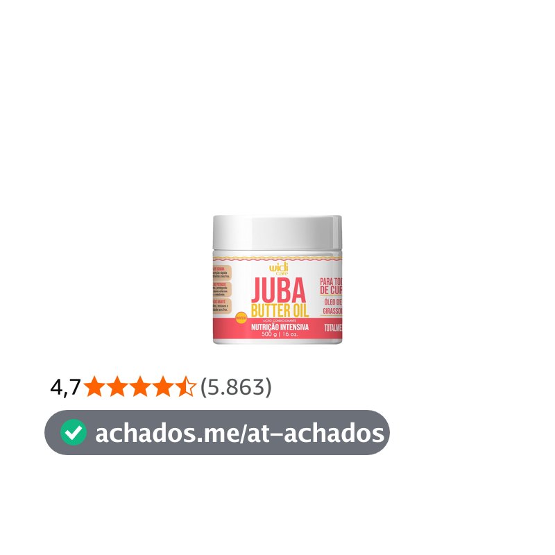 Widi Care Máscara de Tratamento Nutrição Juba Butter Oil 500g