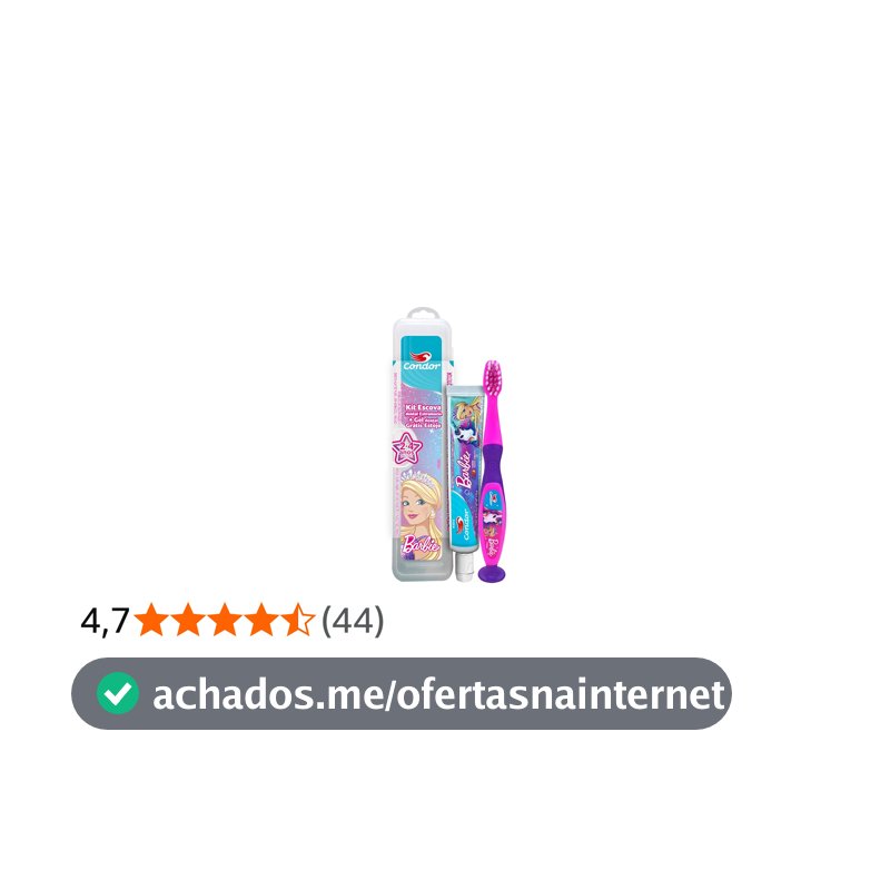 Kit Escova Extramacia e Gel Dental Barbie Condor Kids 50g com Estojo