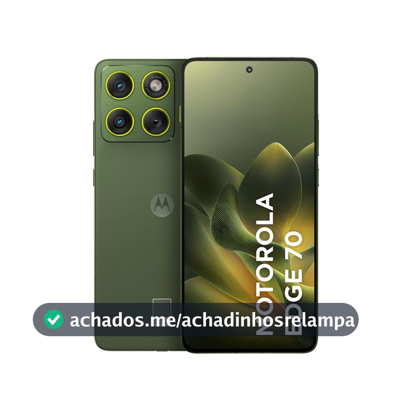 Smartphone Motorola Edge 70 5g - 256GB 24GB (8GB RAM + 16GB RAM Boost), Ultrafino, 3 cameras 50MP, Tela 1.5k extreme Amoled 120hz - Bronze Green