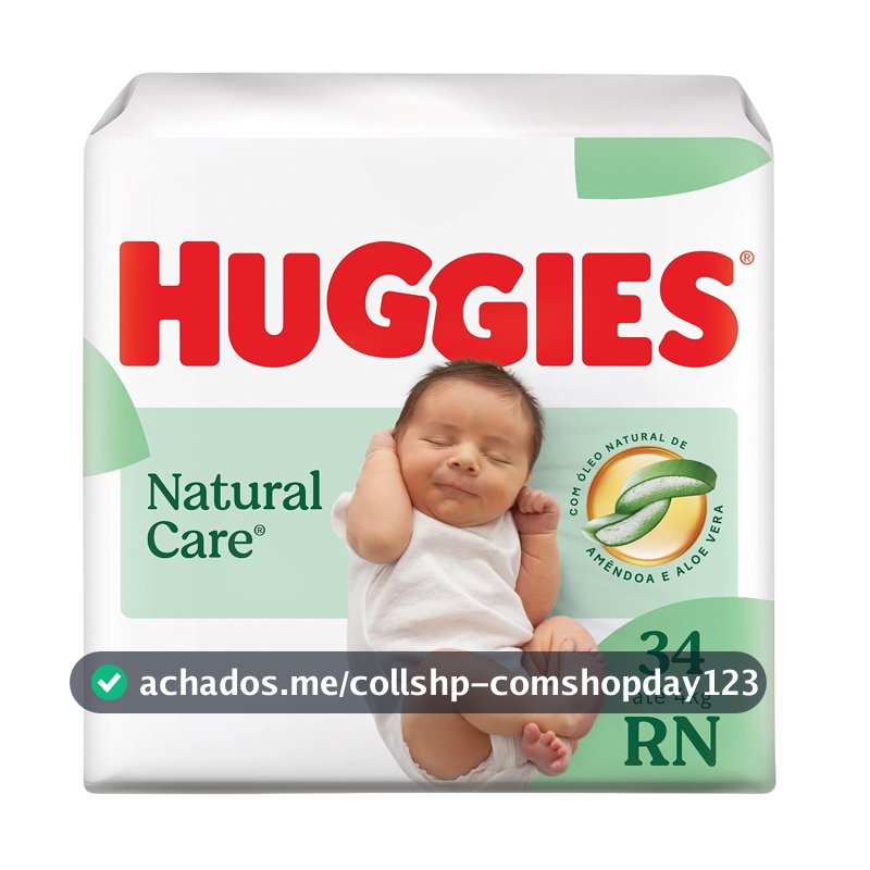 Huggies Fralda Descartável Premium Natural Care RN - 34 Un