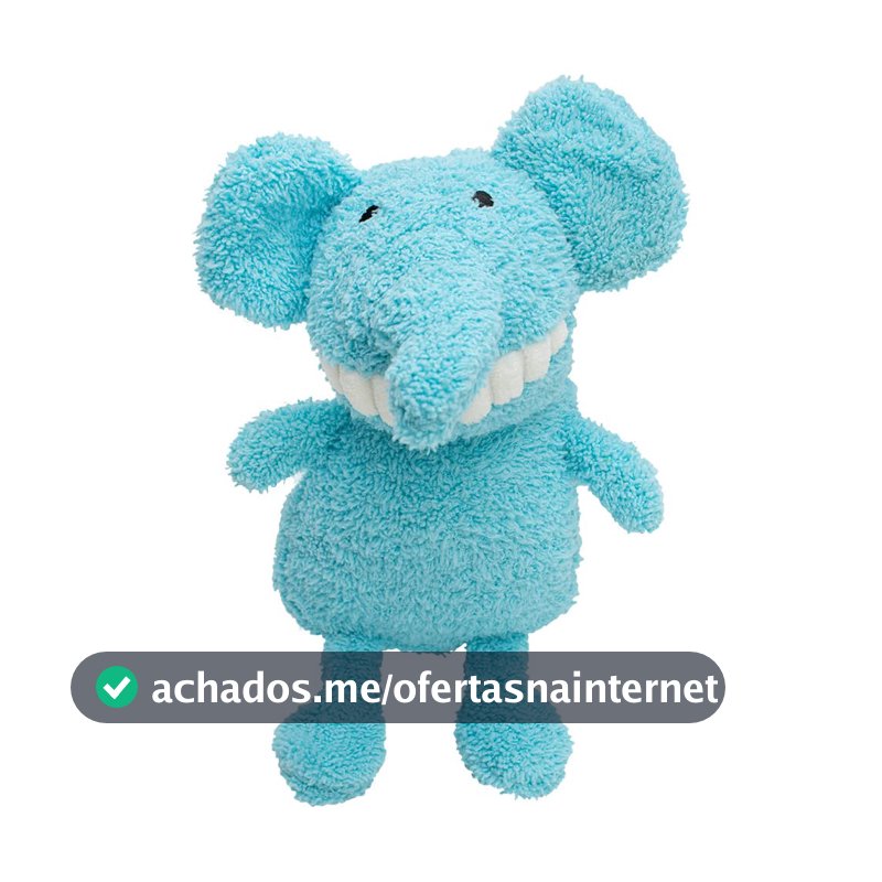 Jambo Pet, Brinquedo Mordedor Pelúcia Dentinho Elefante, Cor Azul, Emite Som, Tamanho Único, Para Cães, Material Algodão E Poliéster, Macio, Flexível