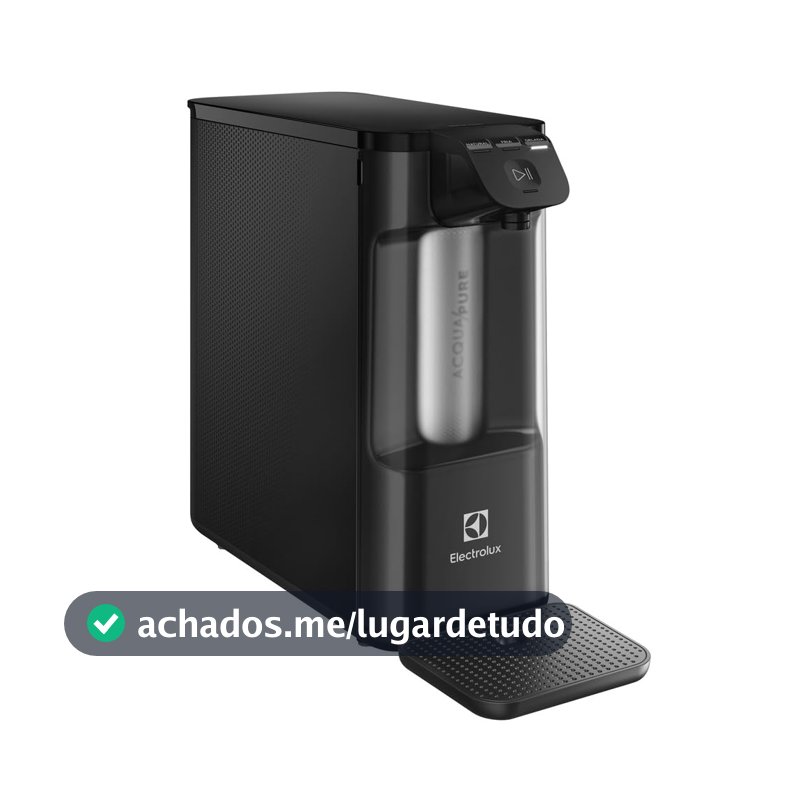 Electrolux Purificador de Água Gelada Fria e Natural Elétrico Compacto Eletronico placa Filtro refil 6 meses ou 3000l Painel Touch Bivolt Preto PE12P