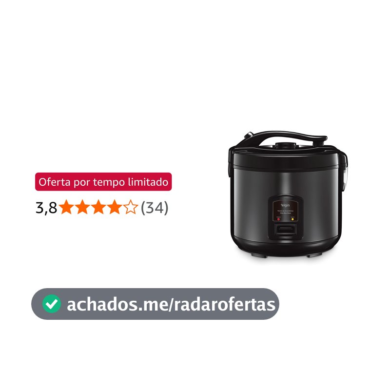 Panela De Arroz Elétrica Visio Rice Glass Elgin – 10 Xícaras 220V