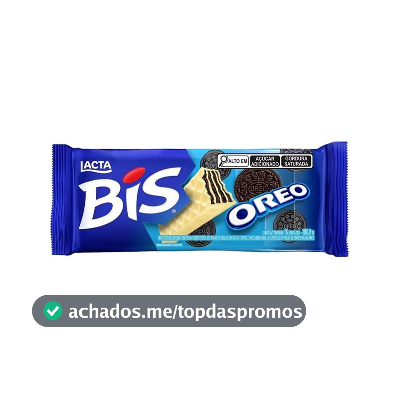 Wafer Oreo Cobertura Chocolate Branco Lacta Bis Pacote 100,8G