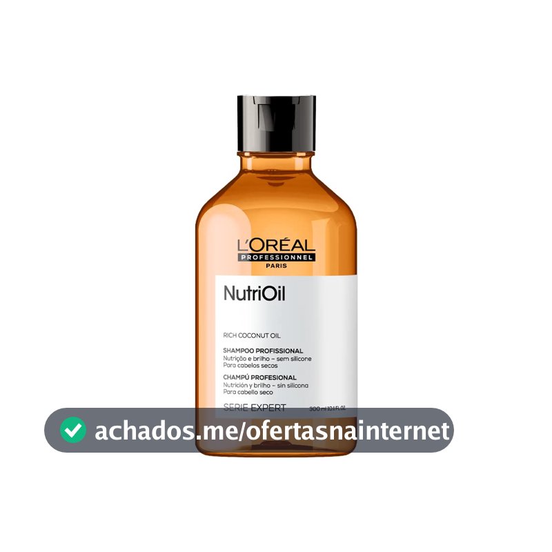 L'Oréal Professionnel NutriOil Shampoo de Nutrição Intensa com Óleo de Coco – Para Cabelos Secos, Limpeza Suave e Maciez, 300 ml