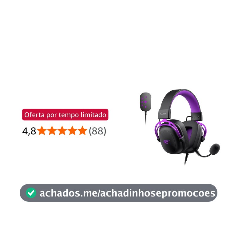 Headset Gamer Havit Gamenote H2002C + U Adaptador USB 7.1, P3, Adaptador P2 para PC, Microfone Destacável, Preto/Roxo