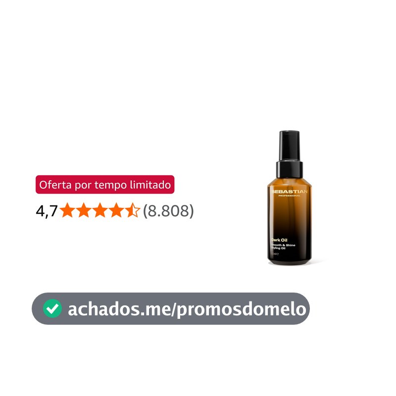Sebastian Professional, Dark Oil, óleo capilar de brilho e maciez com absorção rápida para todos os tipos de cabelo, 100ml