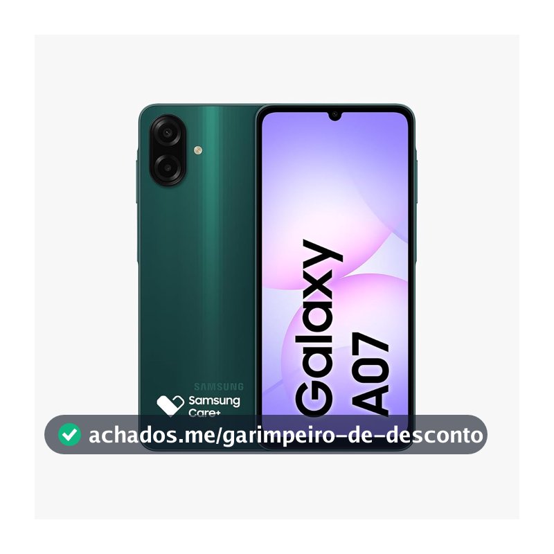 Celular Samsung Galaxy A07 128GB, 4GB, Câm. 50MP, Tela 6.7"- Verde