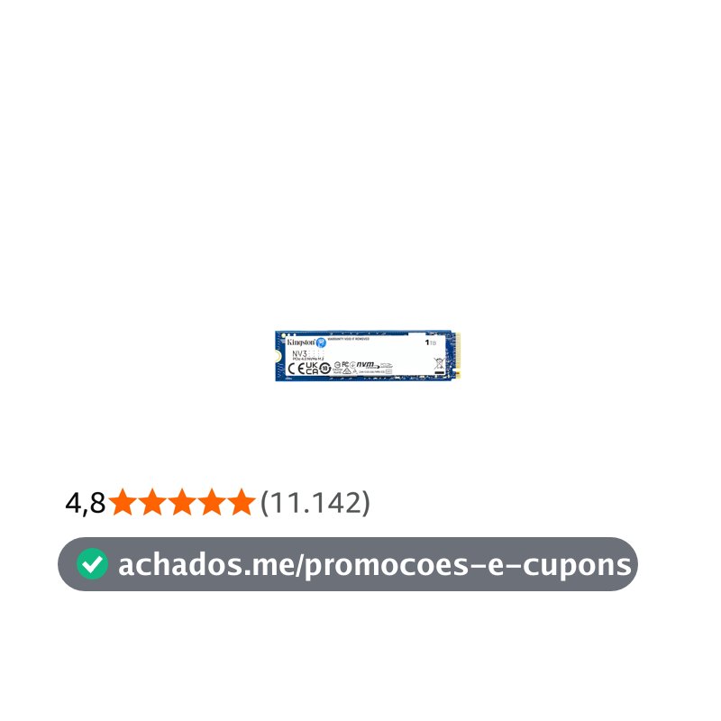 SSD Kingston NV3 1TB M.2 2280 NVMe Gen4, Desempenho e Eficiência para Upgrade de PC – SNV3S/1000G