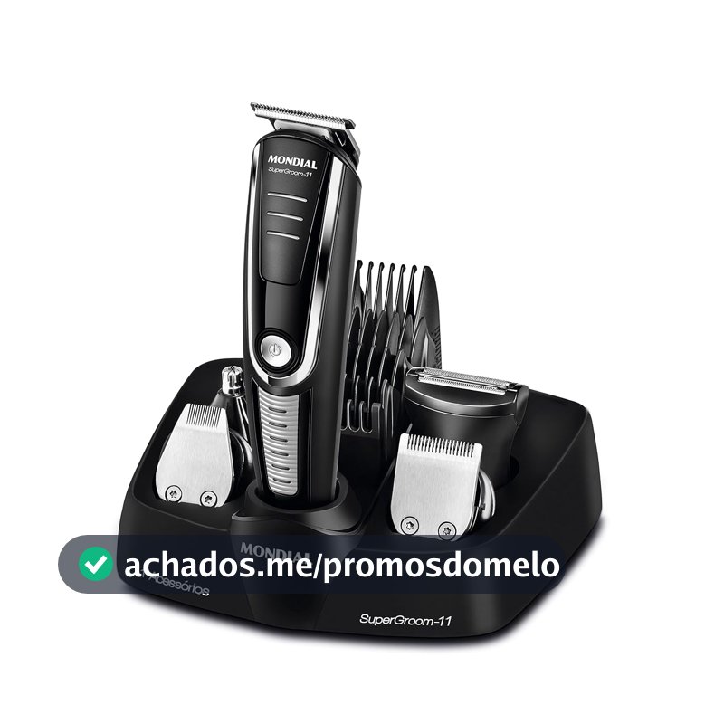 MONDIAL Aparador de Pelos Super Groom 11, Preto/Prata, Bivolt - BG-05