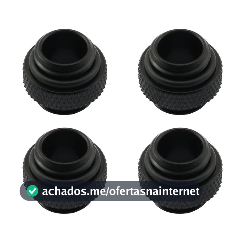 ZYAMY 4 peças G1/10.2 cm 5 mm macho para macho extensor com anel vedado para sistemas de resfriamento de água de PC, acessórios de computador preto M para M