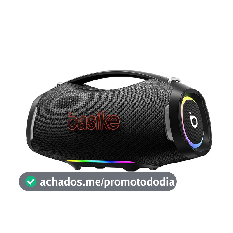Caixa de Som, Basike, Boombox F10 Pro, Bluetooth, 500W, TWS (Preto)