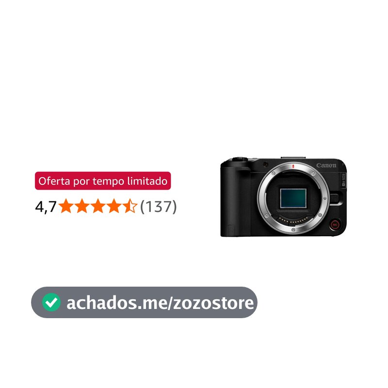 Canon Câmera mirrorless EOS R50 V (apenas corpo) – Câmera digital APS-C