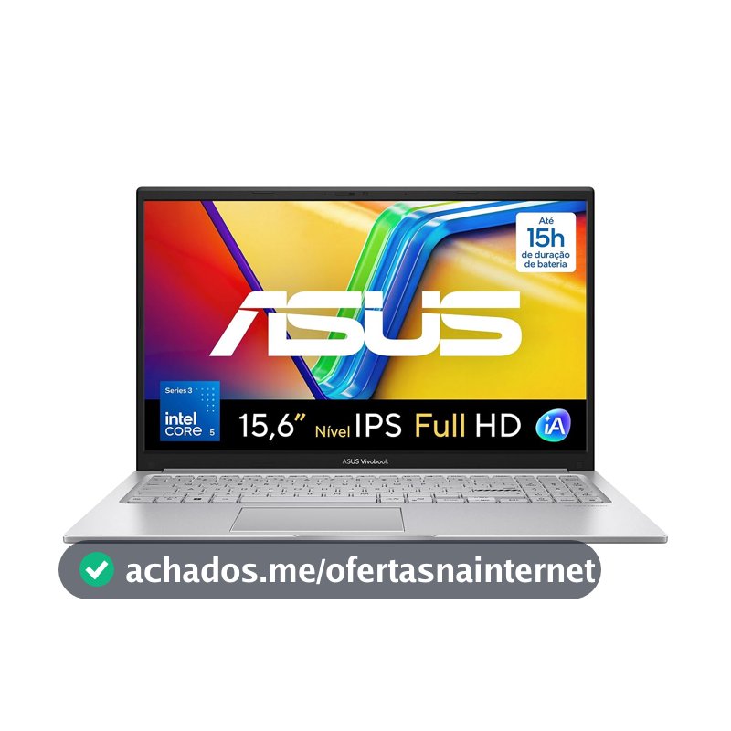 Notebook ASUS Vivobook 15, Intel Core 5, 8 GB, 256 GB SSD, W11 Home, 15.6'' FHD, Cool Silver - X1504MA-BQ300W
