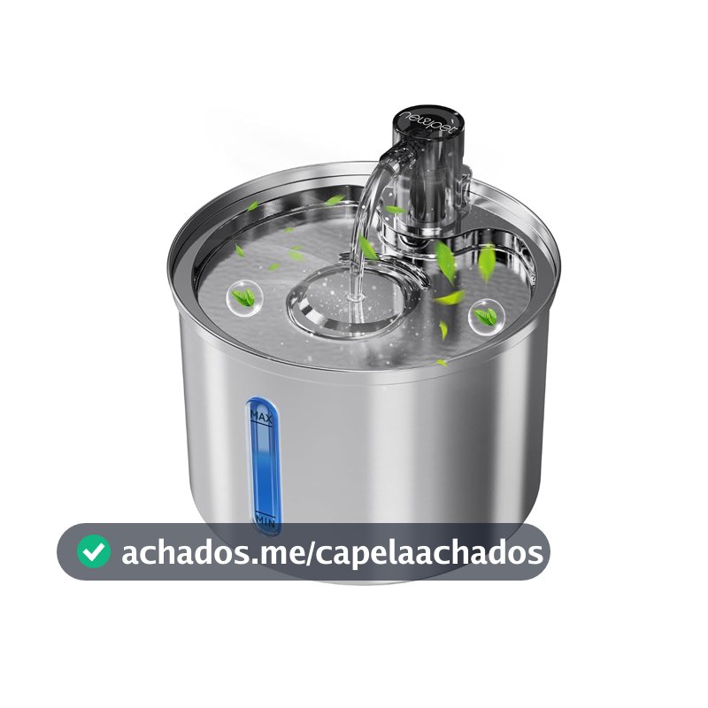 Bebedouro para Gatos, 3L Fonte Gato Inox Comedouros, Bebedouros e Acessorios para Gatos, Silenciosa, Bivolt